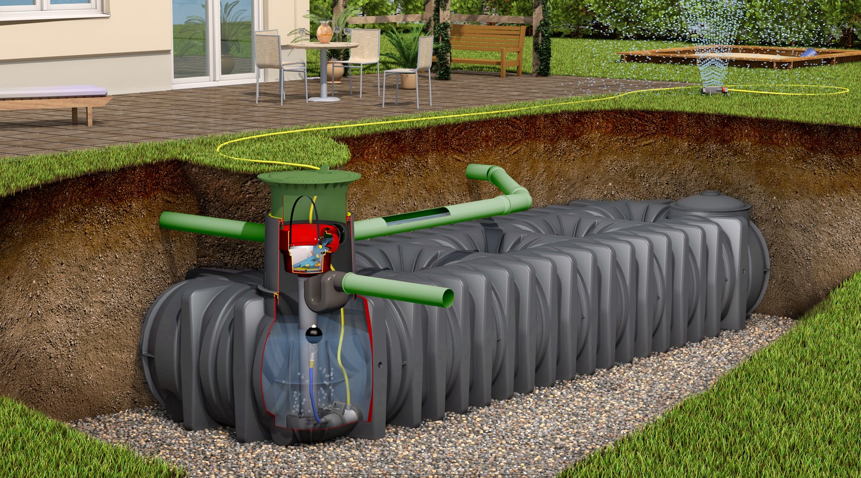 Flachtank Platin-Paket Garten-Komfort, begehbar 1 Flachtank Platin-Paket Garten-Komfort, begehbar