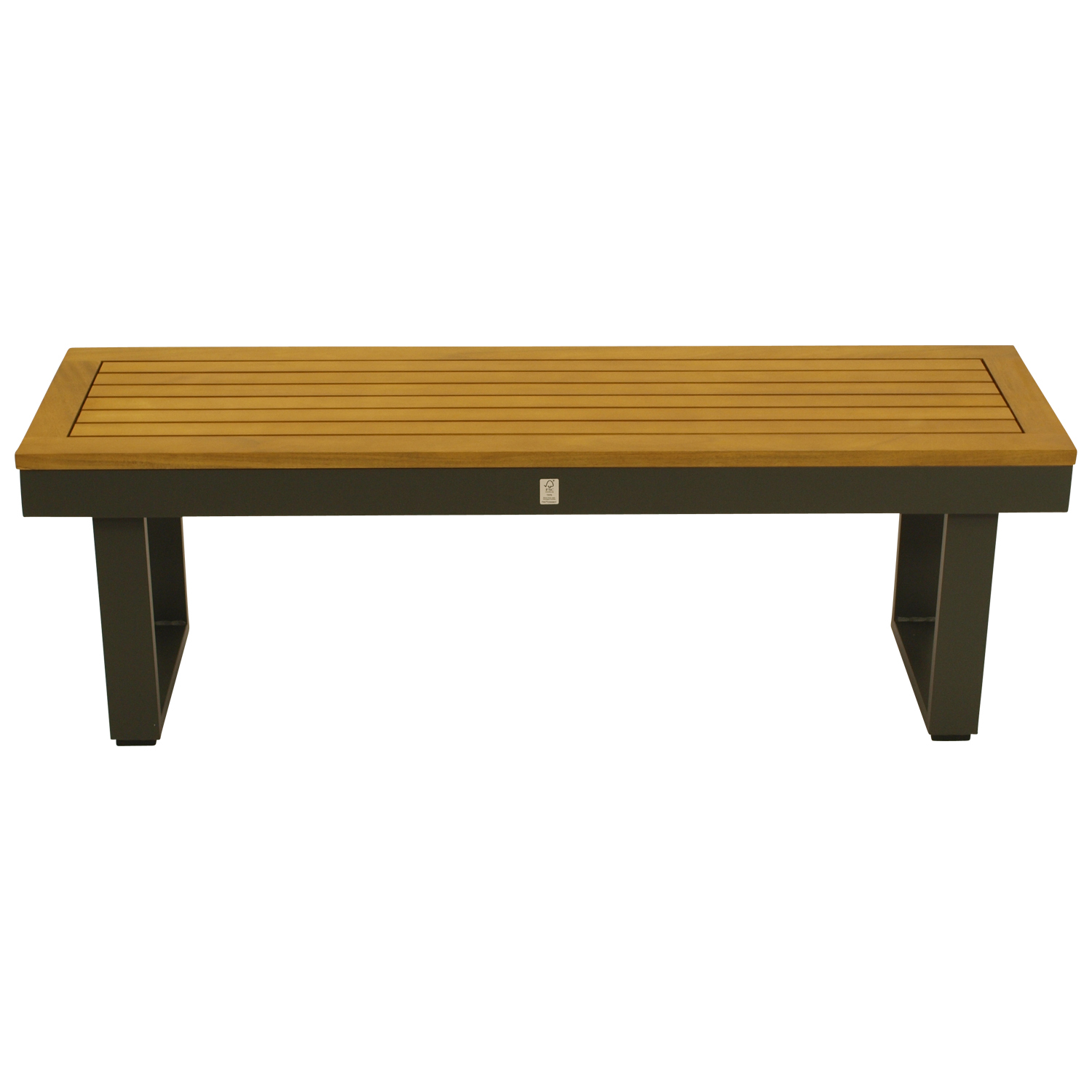 Hockerbank 120cm, Aluminium anthrazit + Akazie 1 Hockerbank 120cm, Aluminium anthrazit + Akazie