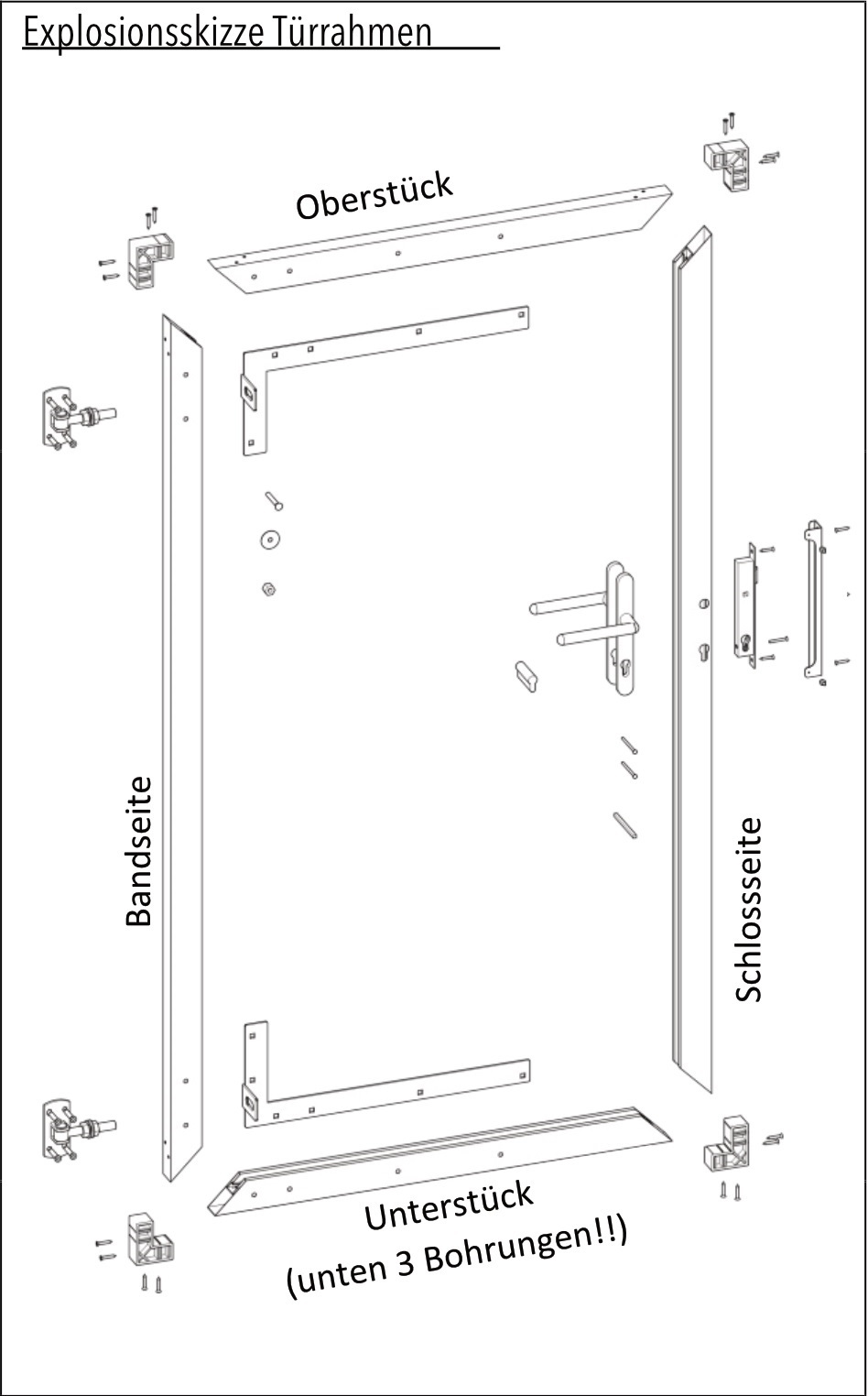 Aluminium Torrahmen für Steckzaunserien 1 Aluminium Torrahmen für Steckzaunserien