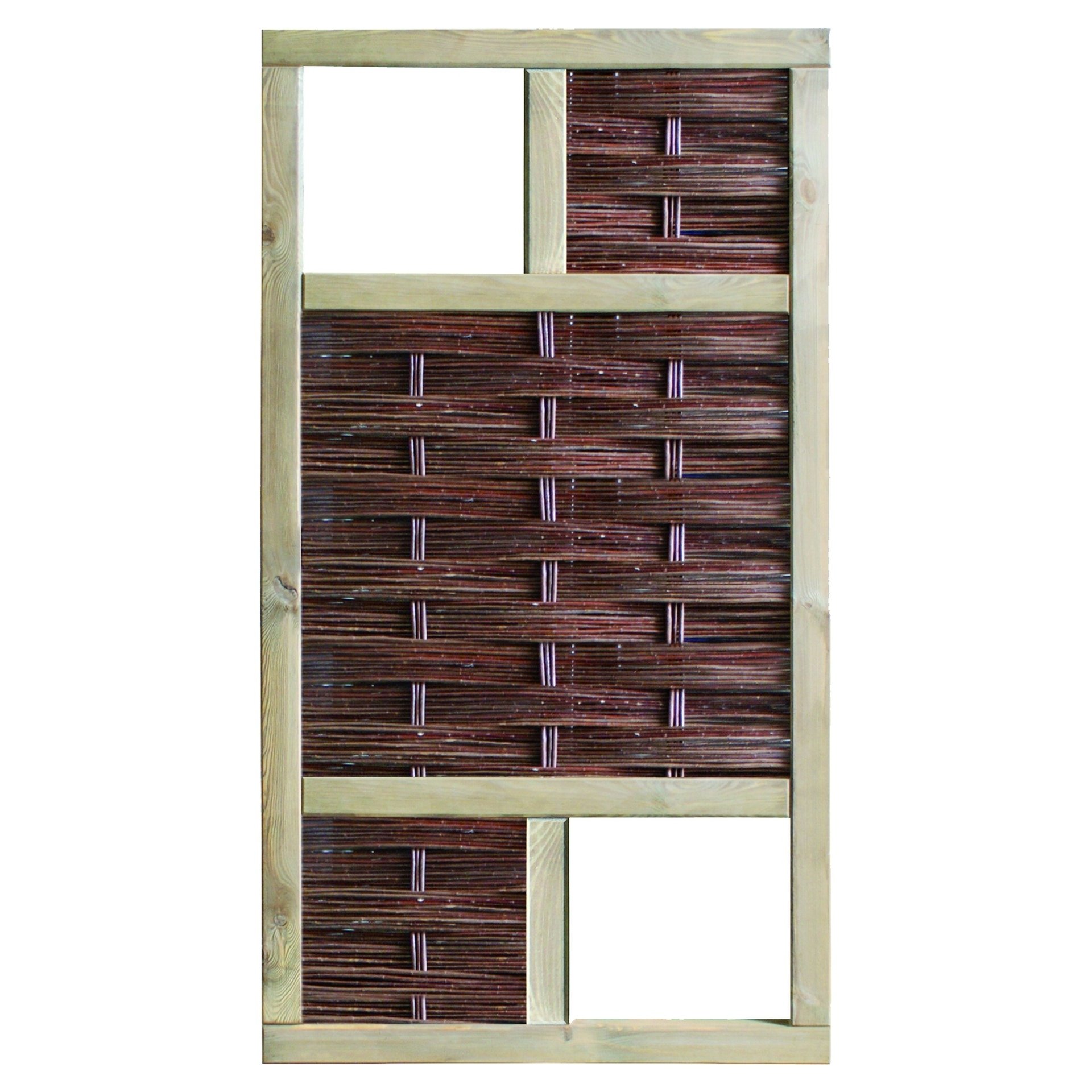 LABO-3D Weidengeflechtzaun 94x180 cm, 2 Fenster oben+unten 1 LABO-3D Weidengeflechtzaun 94x180 cm, 2 Fenster oben+unten