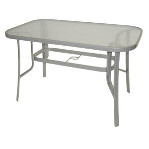 Tisch Stahl/Glas 70x120cm silber