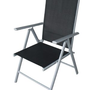 Klappsessel Alu + Textilene schwarz 2-er Set