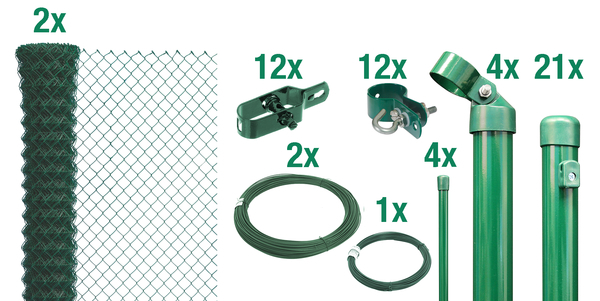 2199350 set maschendrahtzaun gruen