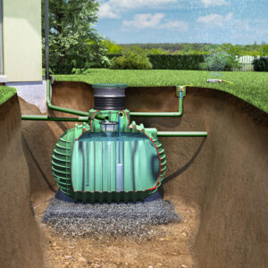 COLUMBUS Regenwasser-Erdtank Garten PROline, grün, oval