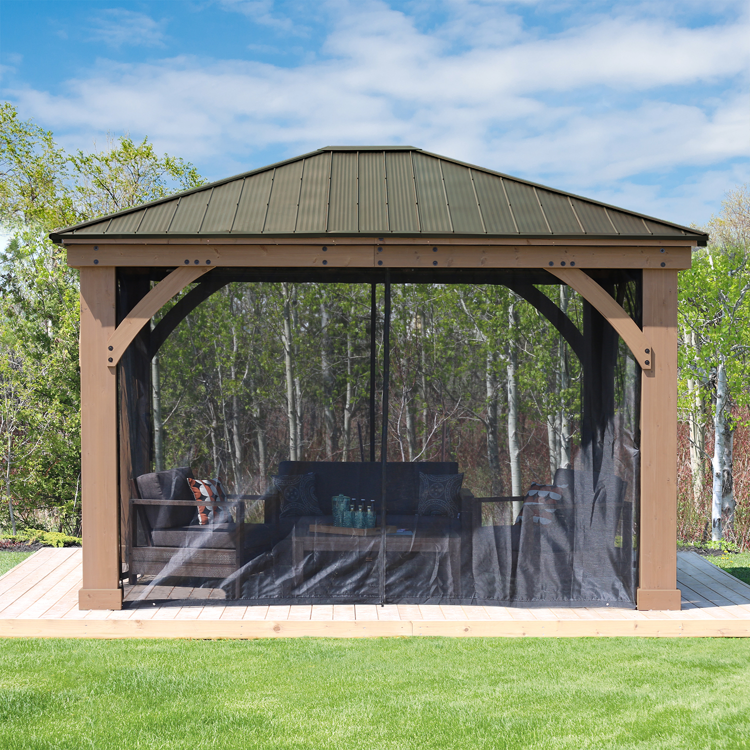 Moskitonetz Holzpavillon 1 Moskitonetz Holzpavillon