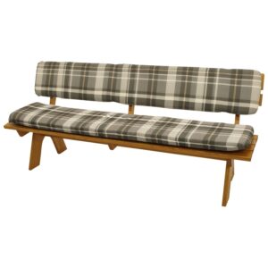 Auflagenset für Bank 4-Sitzer, grau/beige kariert, 2-teilig