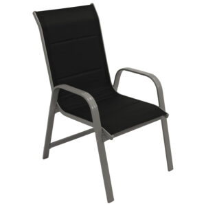 Stapelsessel Hochlehner Aluminium/Textil gepolstert, 2 Stück