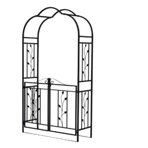 Rosenbogen mit Torpforte, Stahl, schwarz