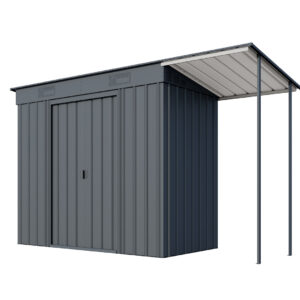 Metallgerätehaus Pultdach Skillion 84, anthrazit inkl Schleppdach