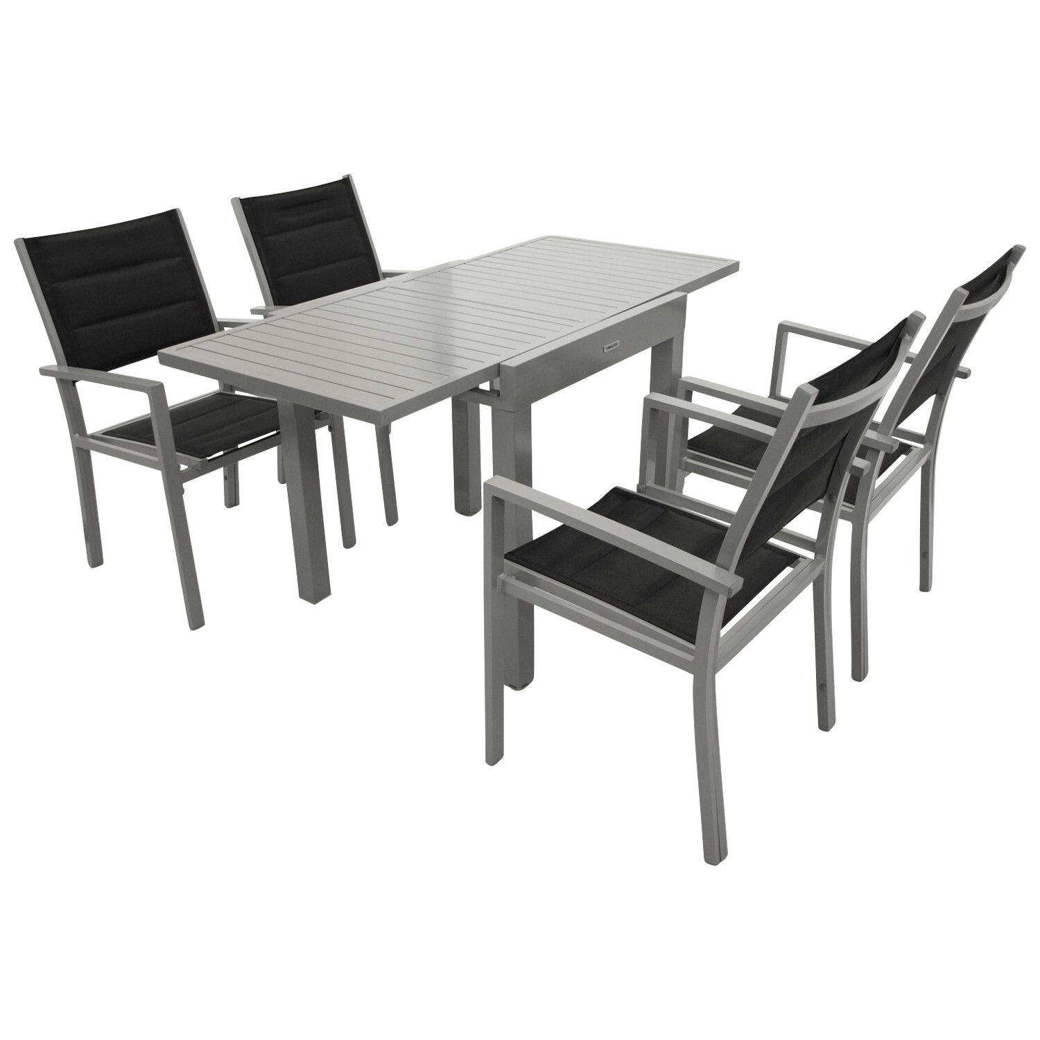 2756023 garnitur 5 teilig aluminium kunstgewebe schwarz