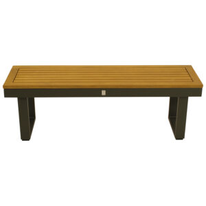 Hockerbank 120cm, Aluminium anthrazit + Akazie