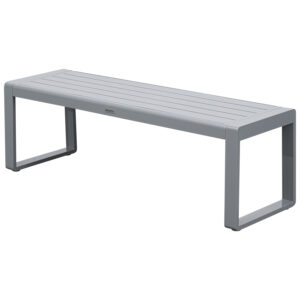 Hockerbank mit Kufengestell 138cm, Aluminium silbergrau