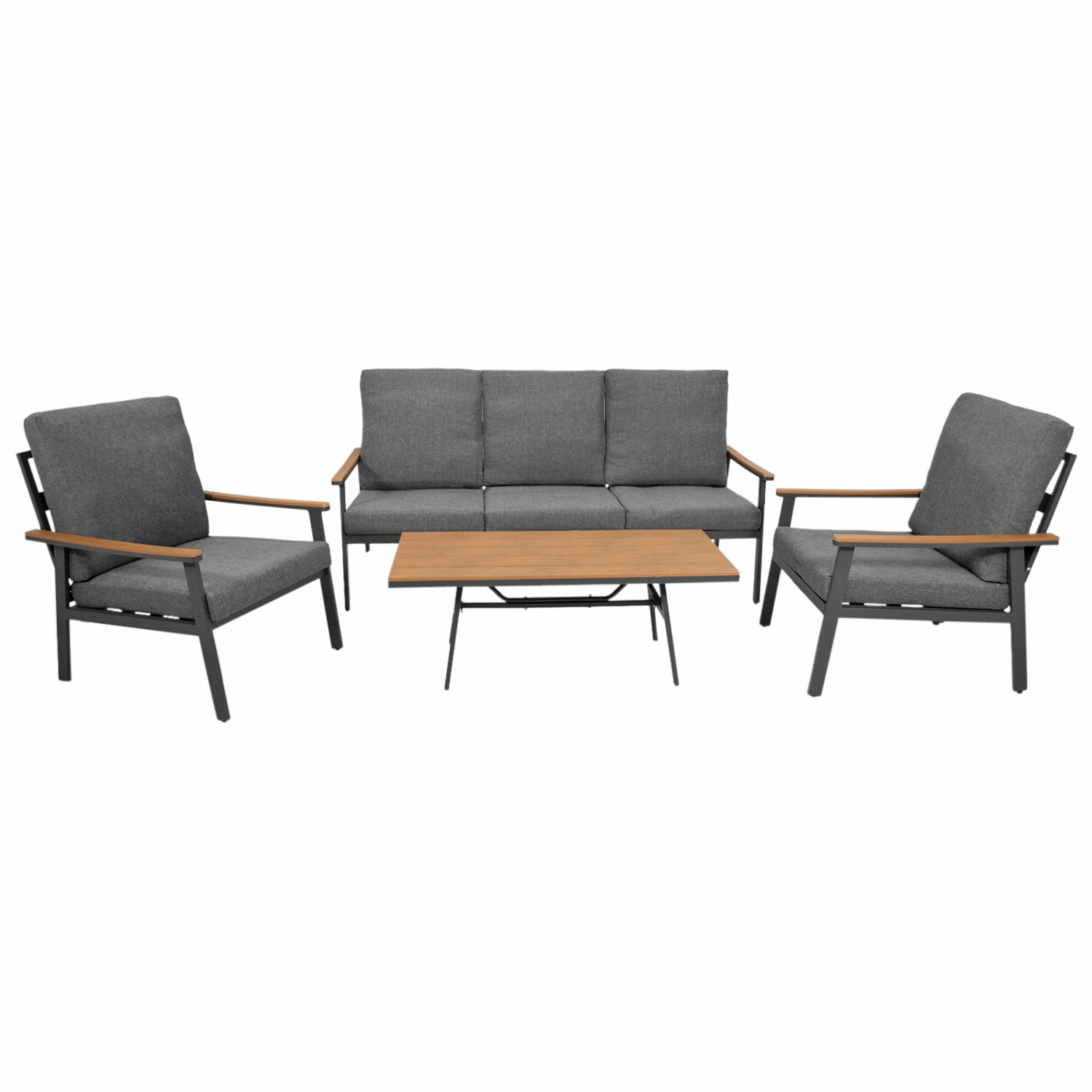 2756055 loungeset 4 teilig aluminium kunstholz