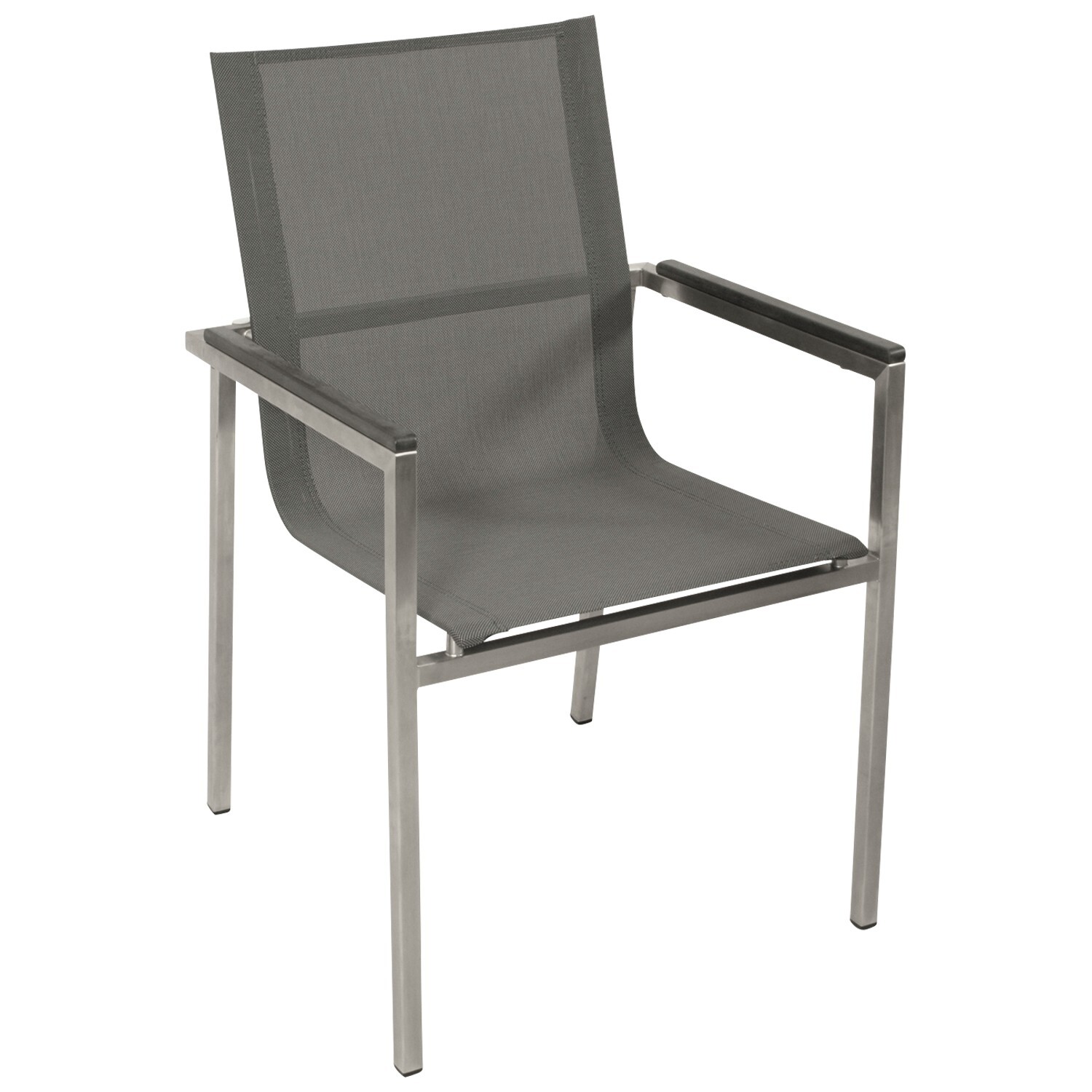 2756060 stapelsessel edelstahl poliert kunstgewebe anthrazit armlehnen kunstholz grau 4 er set