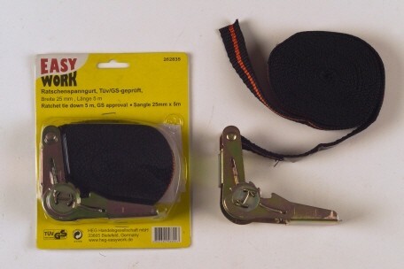 Ratschenspanngurt, 5 m Länge, 25mm Breit 1 Ratschenspanngurt, 5 m Länge, 25mm Breit