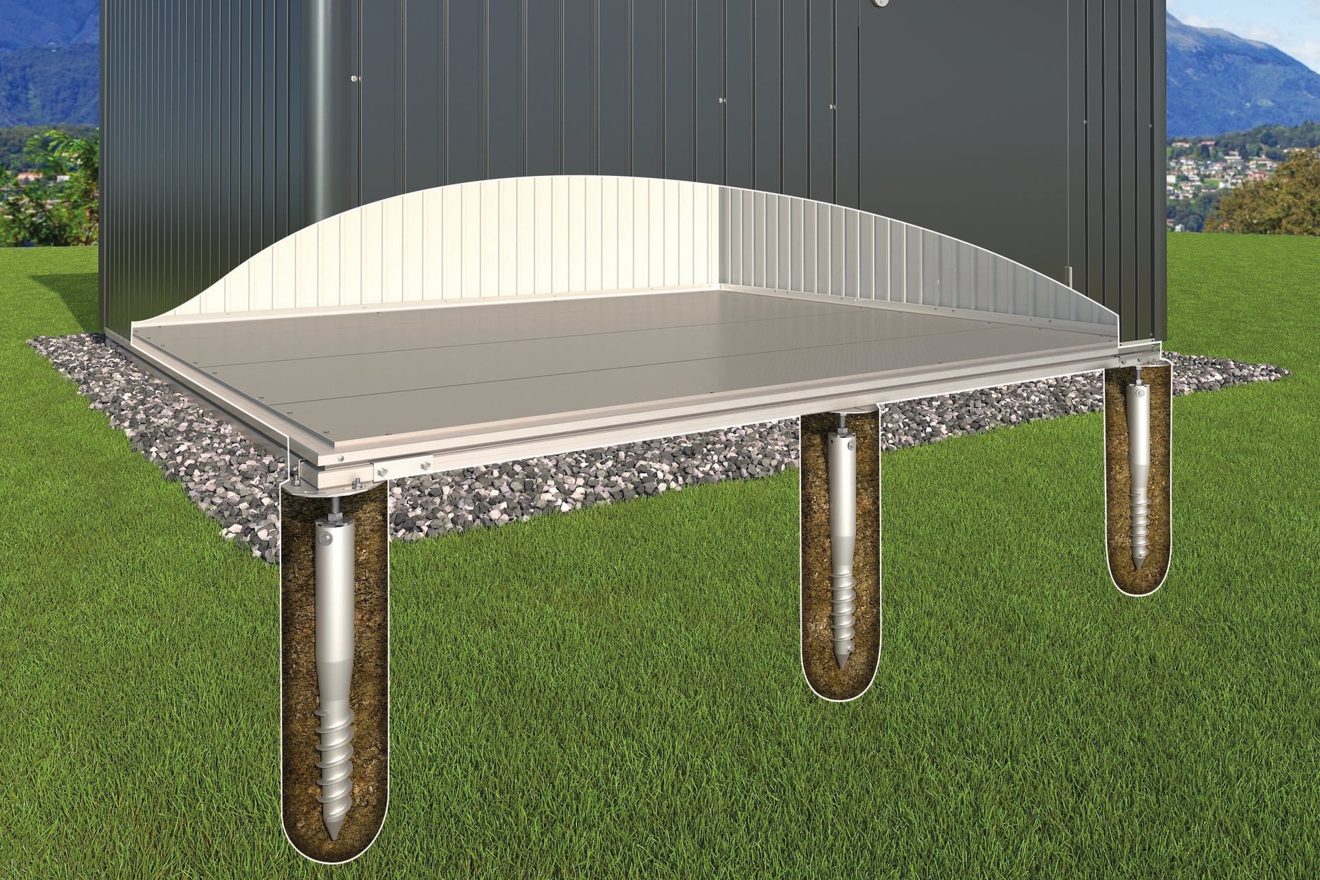 Trocken-Schraubfundament Europa 1 Trocken-Schraubfundament Europa