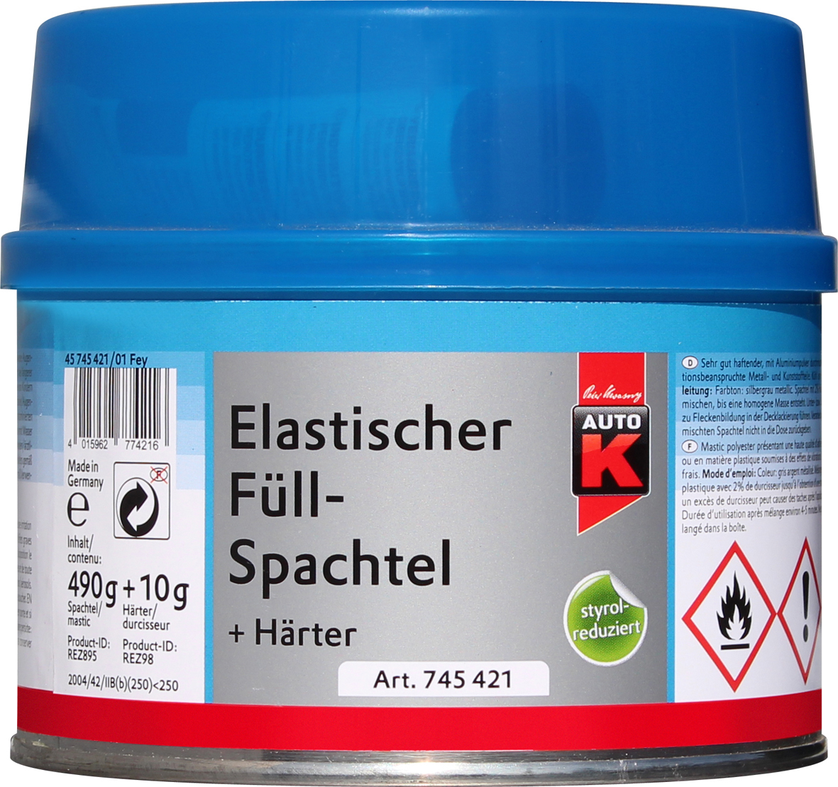 Auto-K ELASTISCHER FÜLLSPACHTEL 500G 1 Auto-K ELASTISCHER FÜLLSPACHTEL 500G