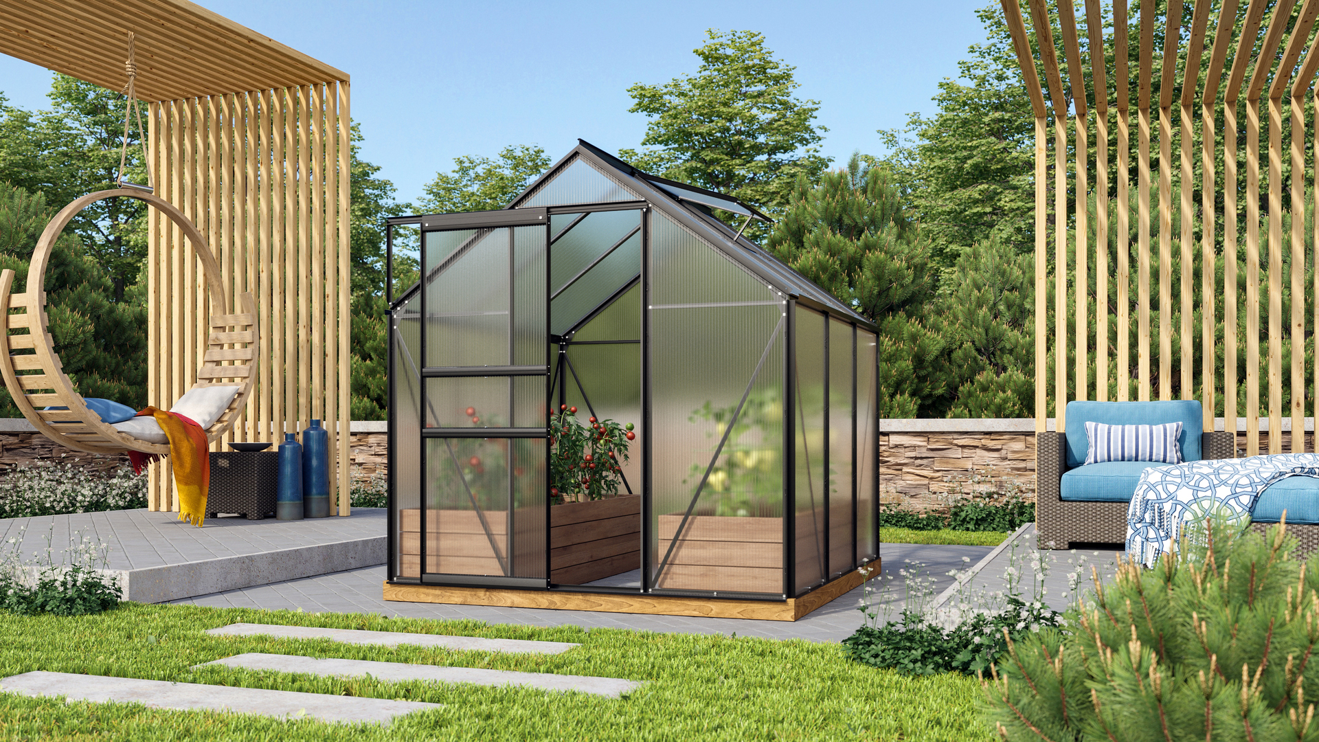 Gewächshaus Venus 3800, anthrazit 1 Gewächshaus Venus 3800, anthrazit