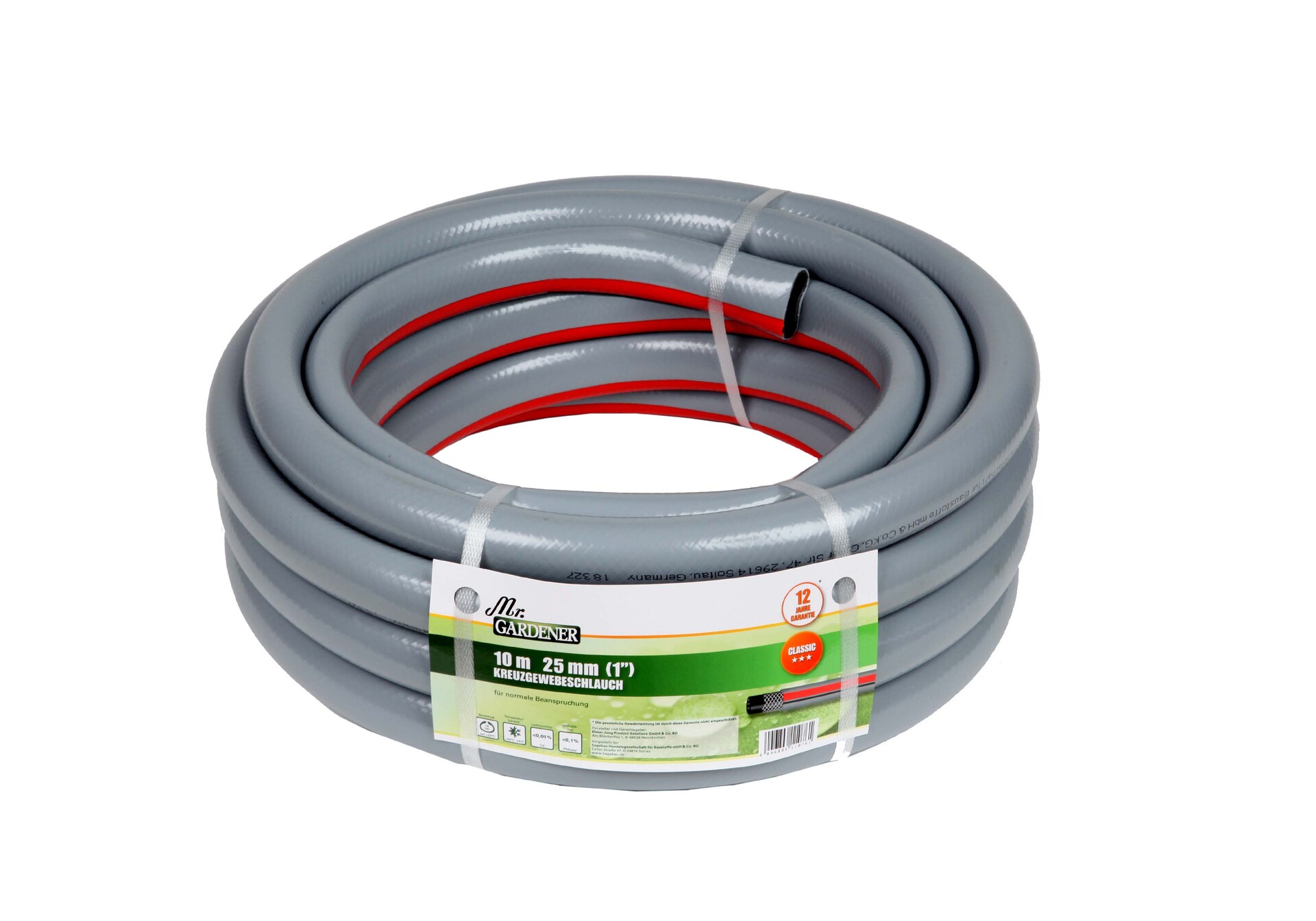 Kreuzgewebe-Gartenschlauch Classic rot/schwarz 1 Kreuzgewebe-Gartenschlauch Classic rot/schwarz