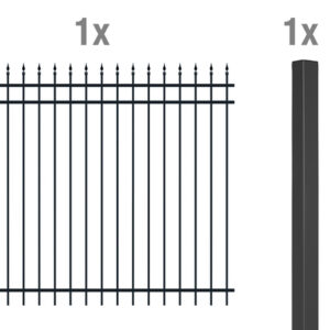 Anbauset Columbus 2 m, matt-schwarz , 1800 mm hoch