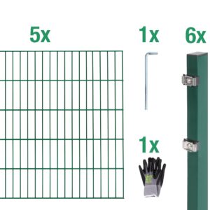 Doppelstab-Zaunmatten-Grundset inkl. Handschuh