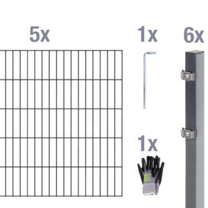 Doppelstab-Zaunmatten-Grundset inkl. Handschuh