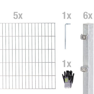 Doppelstab-Zaunmatten-Grundset inkl. Handschuh