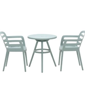 Marino Tisch Kunststoff soft green mit Sonnenschirmloch