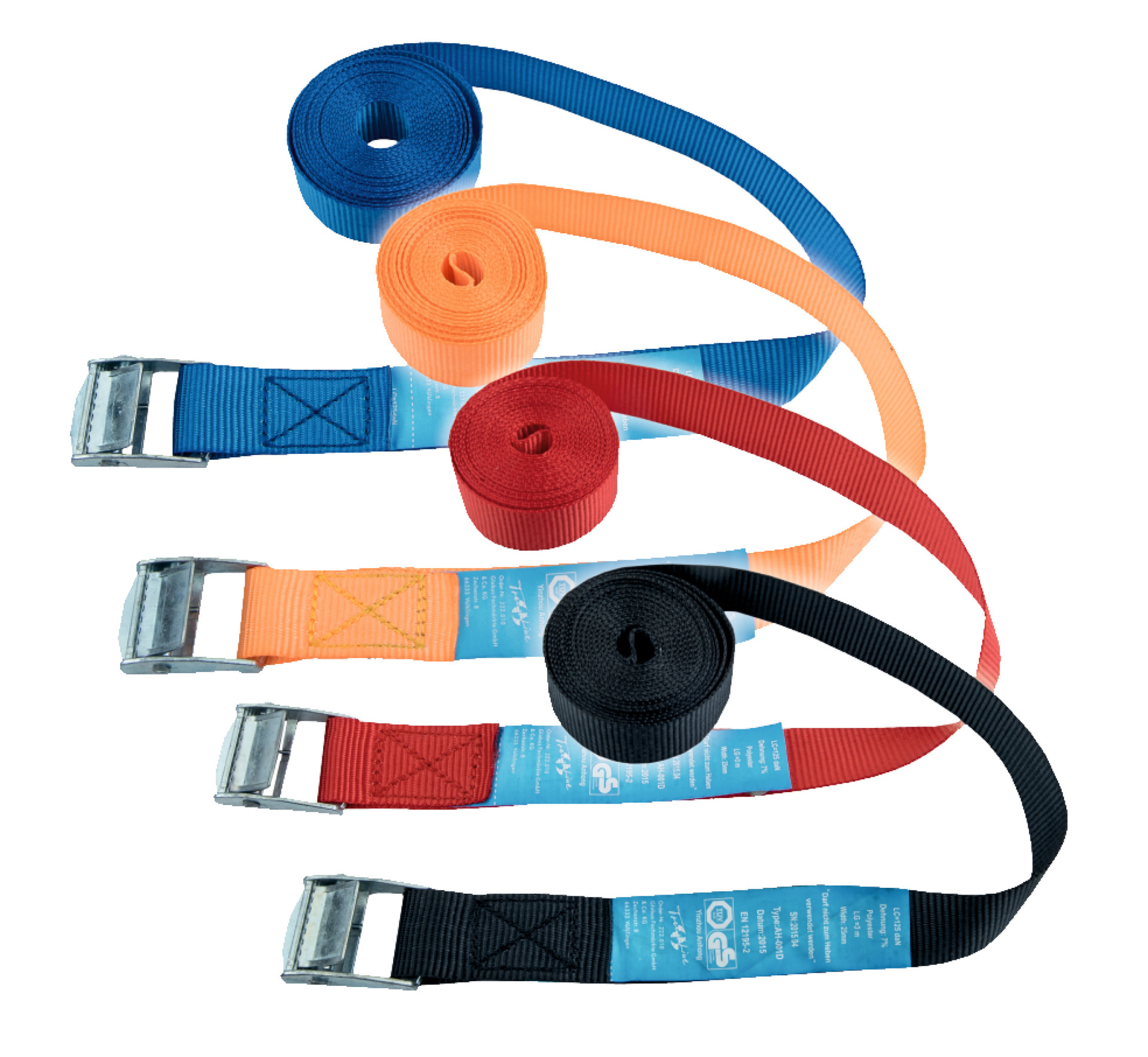 Zurrgurt 3mx25mm, farbig sortiert 1 Zurrgurt 3mx25mm, farbig sortiert