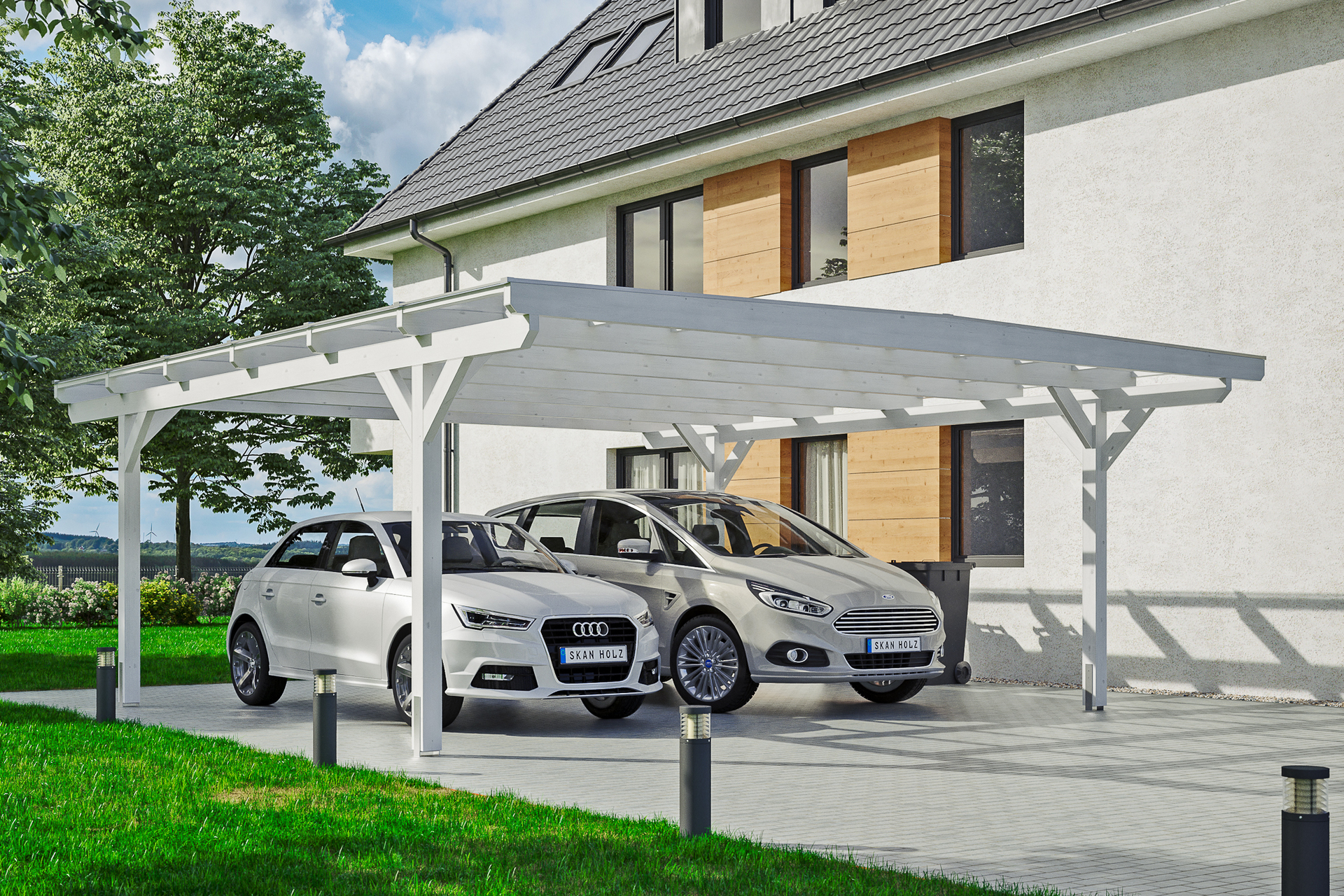 Carport Odenwald gerade Kopfbänder 1 Carport Odenwald gerade Kopfbänder