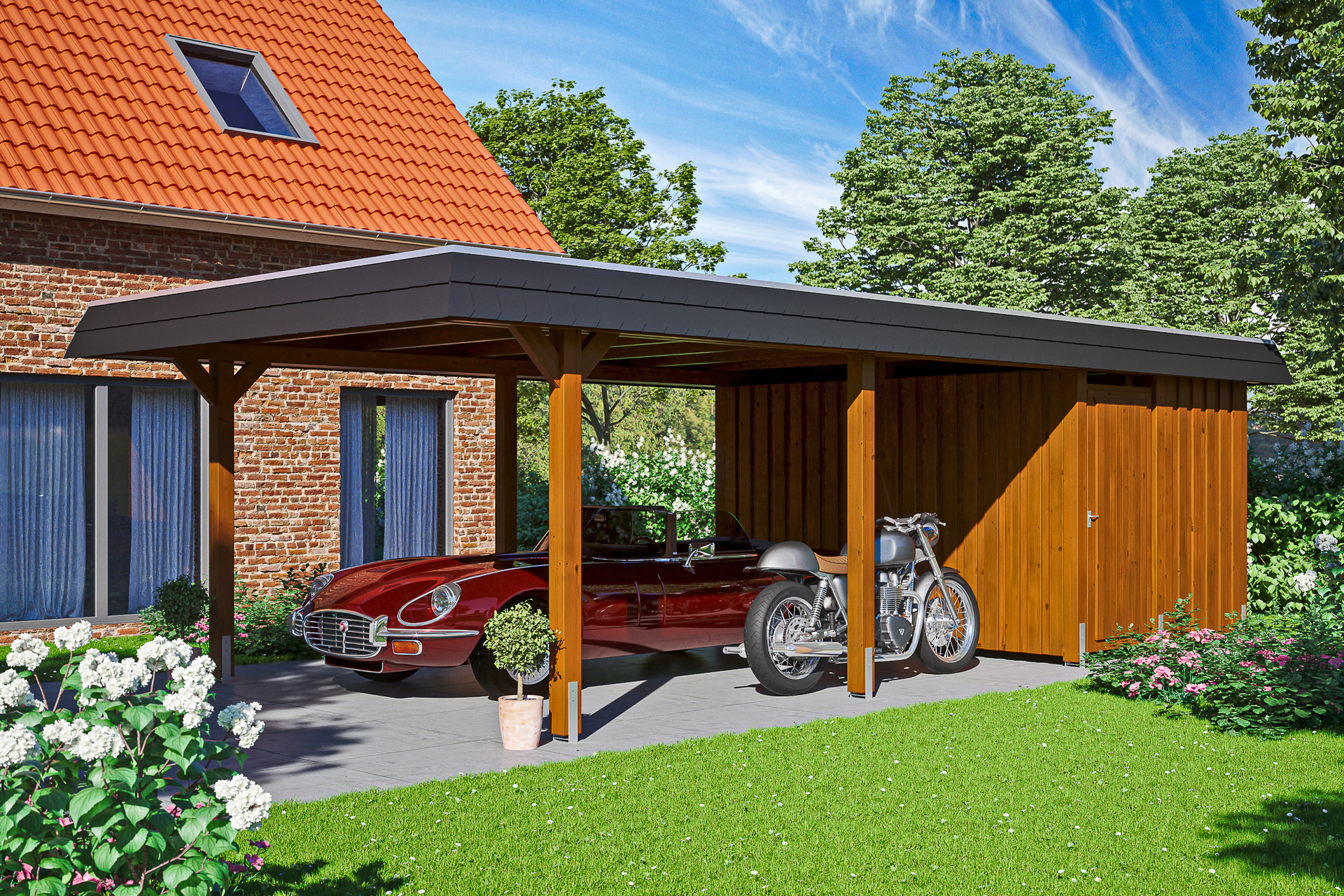 Carport Wendland mit Abstellraum 1 Carport Wendland mit Abstellraum