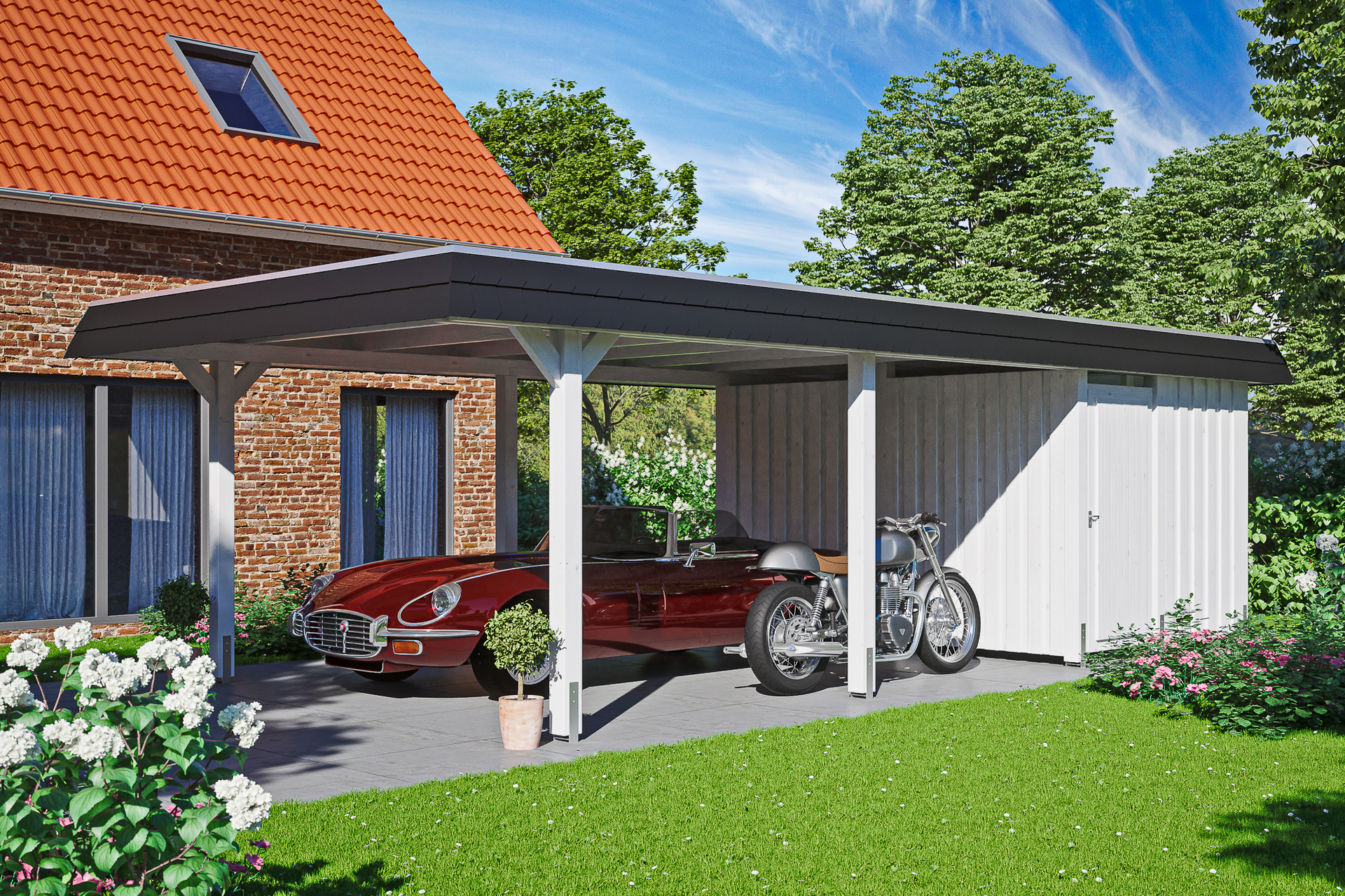 Carport Wendland mit Abstellraum 1 Carport Wendland mit Abstellraum