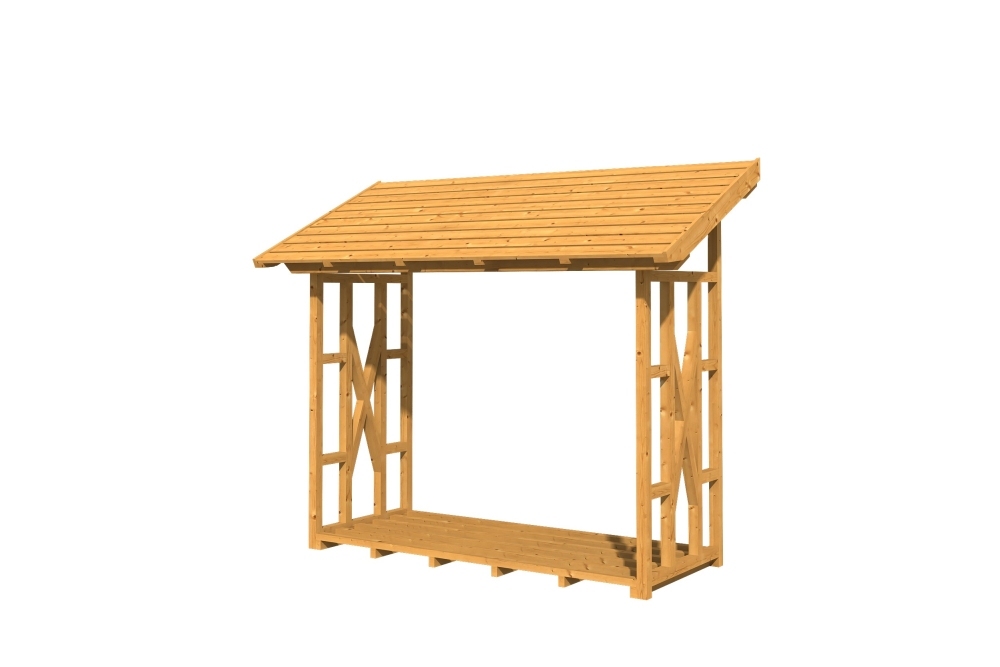 Holzunterstand Paul 2, 290x126cm 1 Holzunterstand Paul 2, 290x126cm