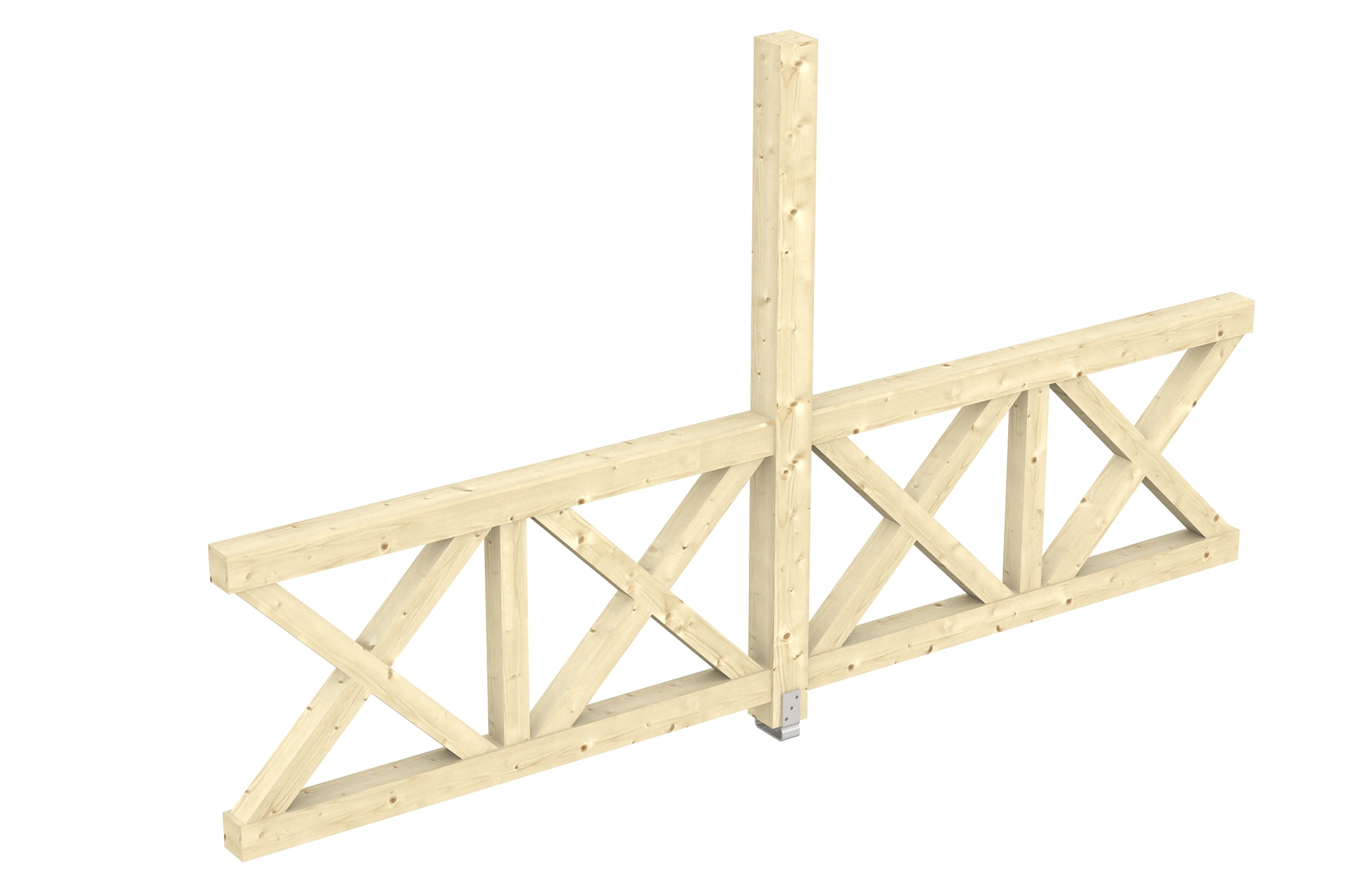 Seitenwand Andreaskreuz, freistehehend Fichte 1 Seitenwand Andreaskreuz, freistehehend Fichte