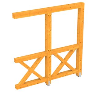 Seitenwand Andreaskreuz, Wandanbau Fichte