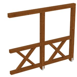 Seitenwand Andreaskreuz, Wandanbau Fichte