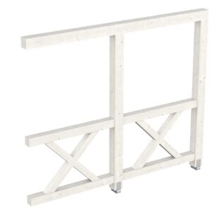 Seitenwand Andreaskreuz, Wandanbau Fichte