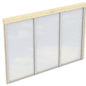 Seitenwand m. Polycarbonat, Wandanbau Fichte