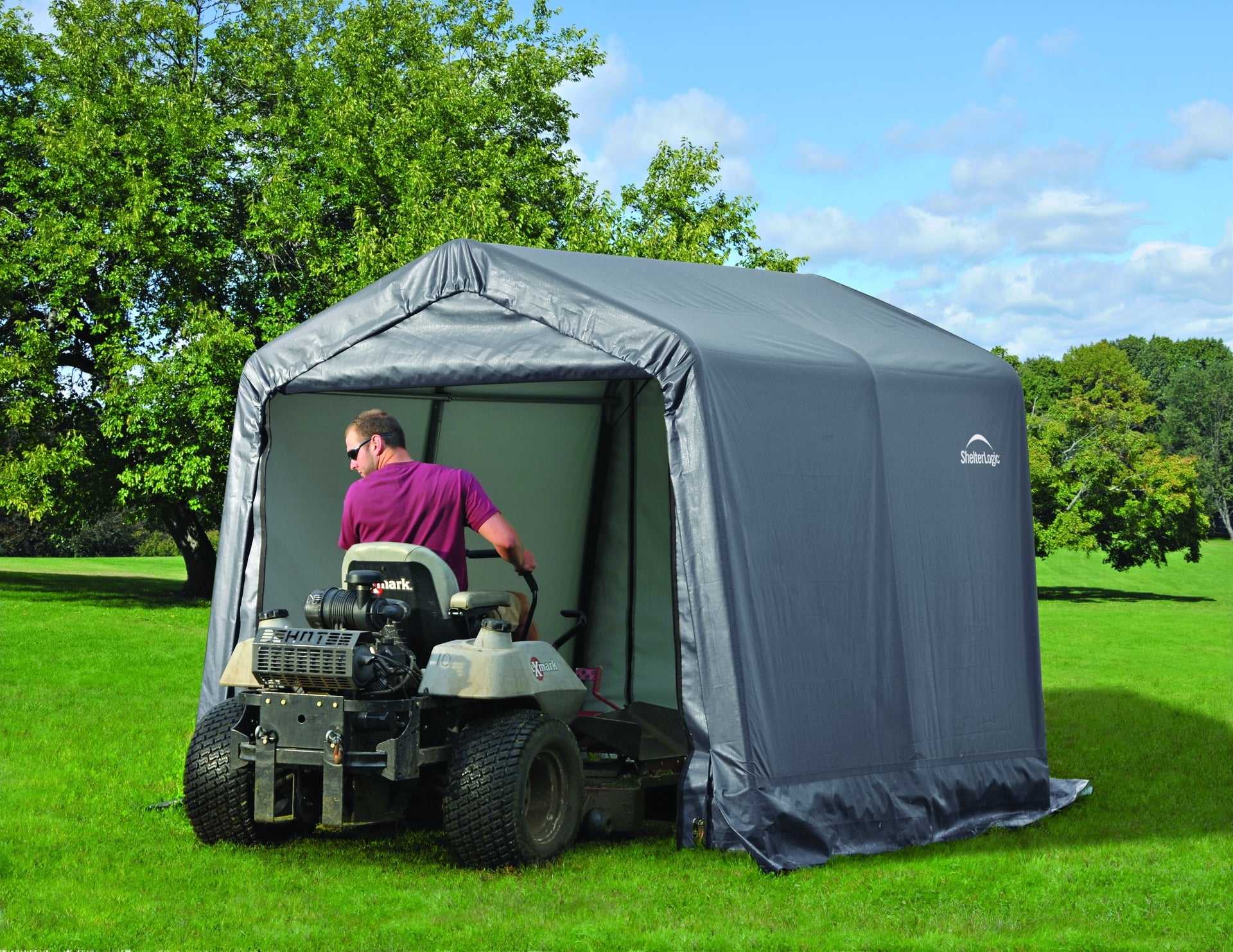 Foliengerätehaus 5,76 m² Grau 240x240 cm Satteldach 1 Foliengerätehaus 5,76 m² Grau 240x240 cm Satteldach