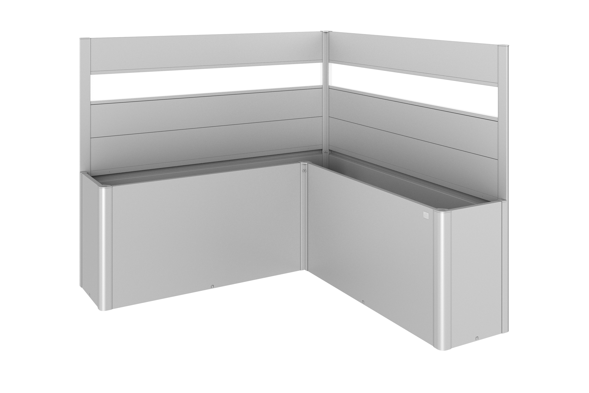Sichtschutz zu Pflanzbeet Belvedere L-Form mit Acrylglas 1 Sichtschutz zu Pflanzbeet Belvedere L-Form mit Acrylglas