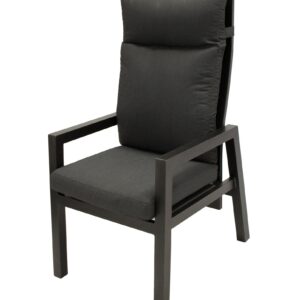 Sessel Hochlehner, Aluminium dunkelgrau mit Polster