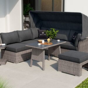 Multifunktions-Lounge Trivor, 5 Plätze, Alu/Kunststoff, dakar-nature