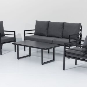 Loungeset Forno, anthrazit, 4-teilig, Aluminium, anthrazit