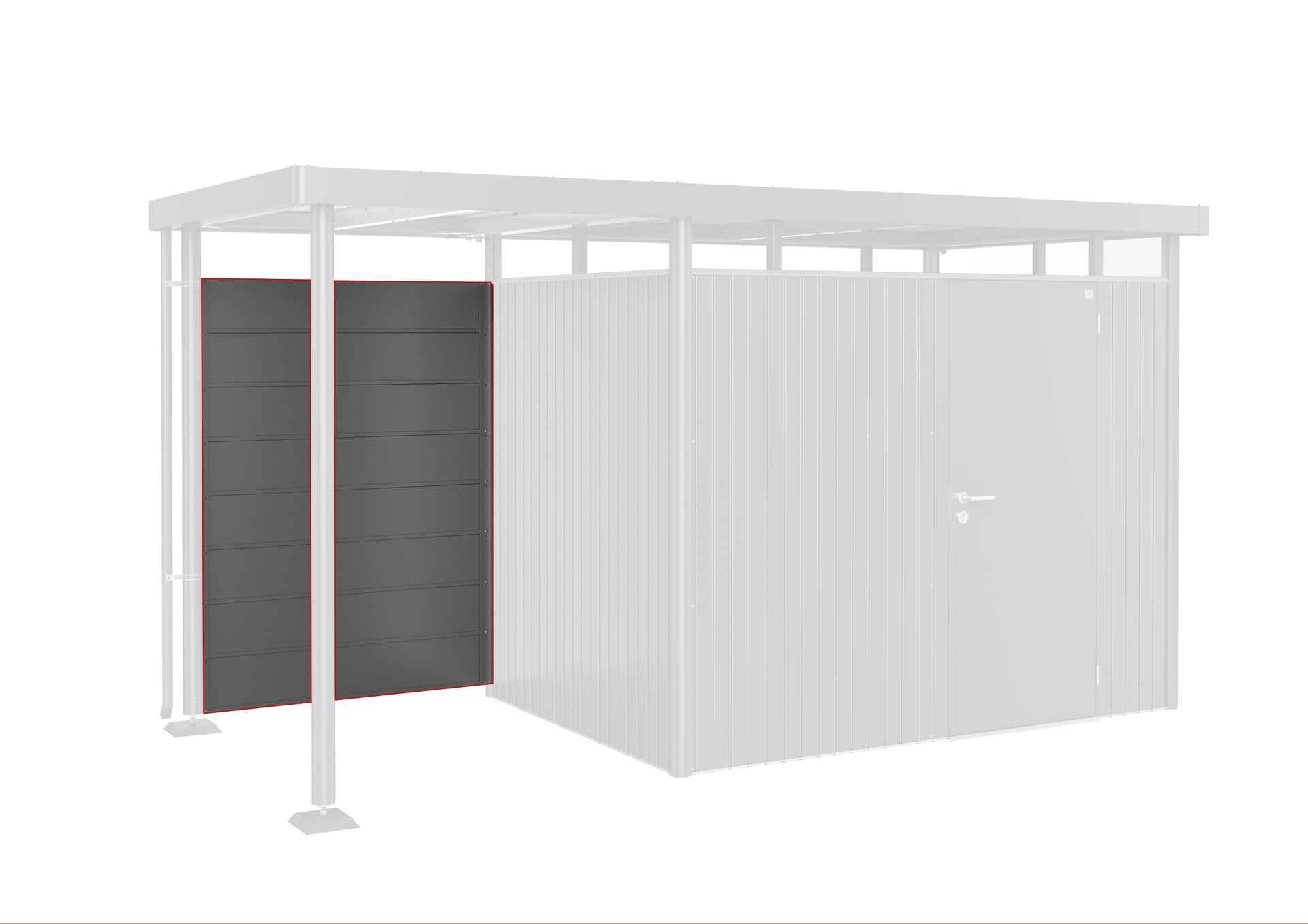 Rückwand für Seitendach Gr. S für Gr. H2-H5 1 Rückwand für Seitendach Gr. S für Gr. H2-H5