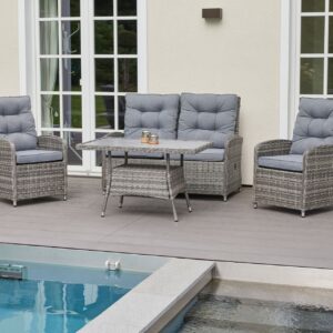 Lounge Set Bailado, omega grey, 4-teilig, inkl. Polster