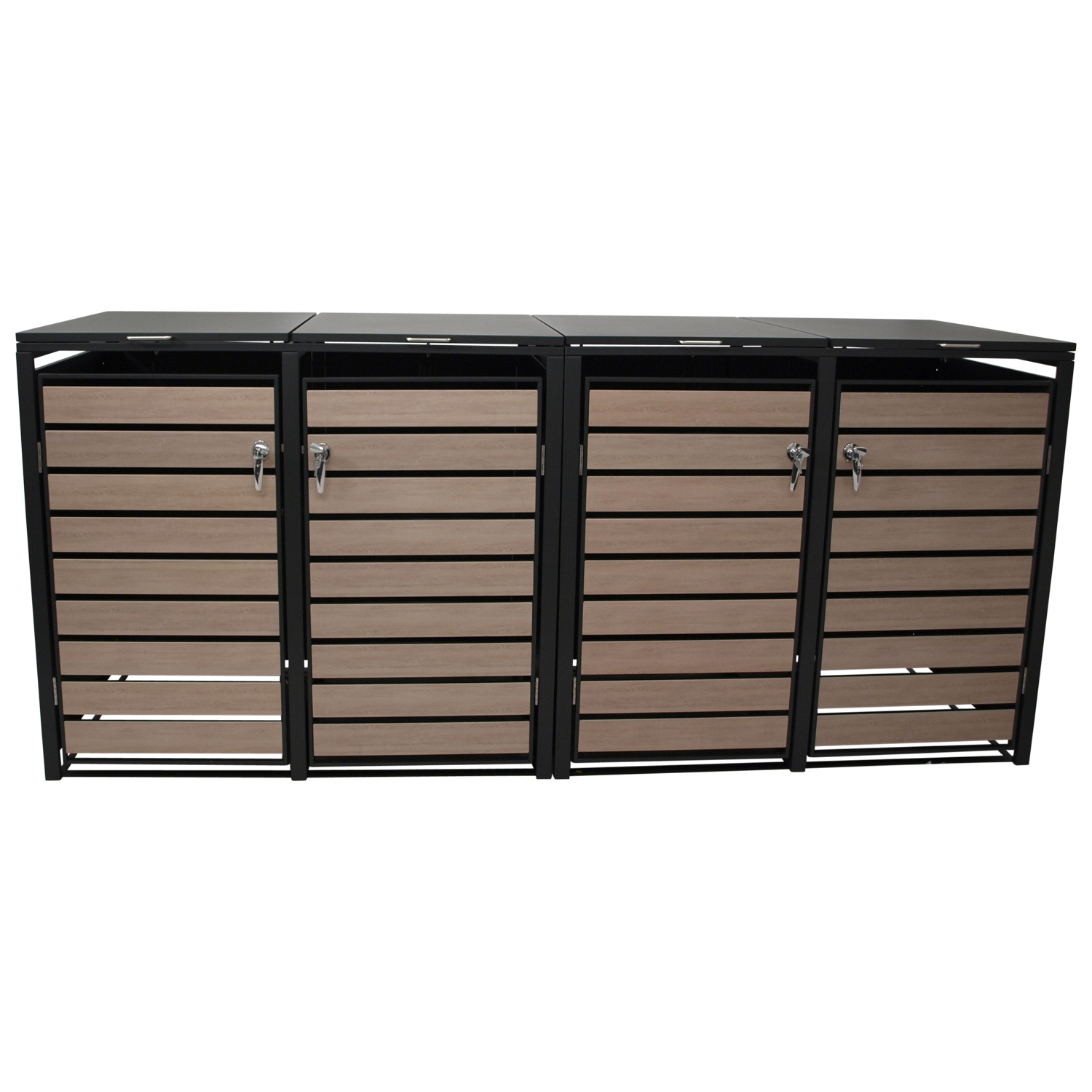 Mülltonnenbox 3-er, Stahl verzinkt 1 Mülltonnenbox 3-er, Stahl verzinkt