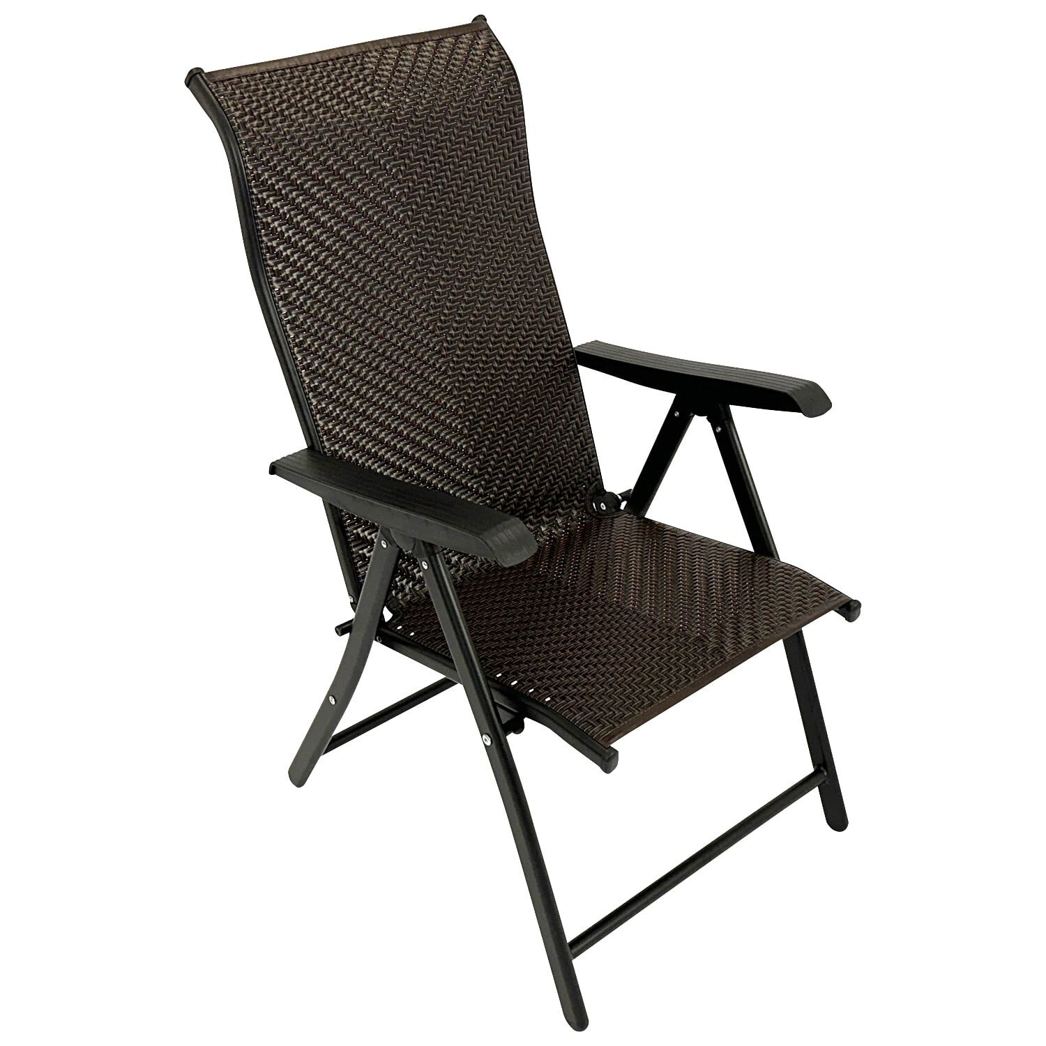 Klappsessel Hochlehner, Stahl/Polyrattan, braun 1 Klappsessel Hochlehner, Stahl/Polyrattan, braun