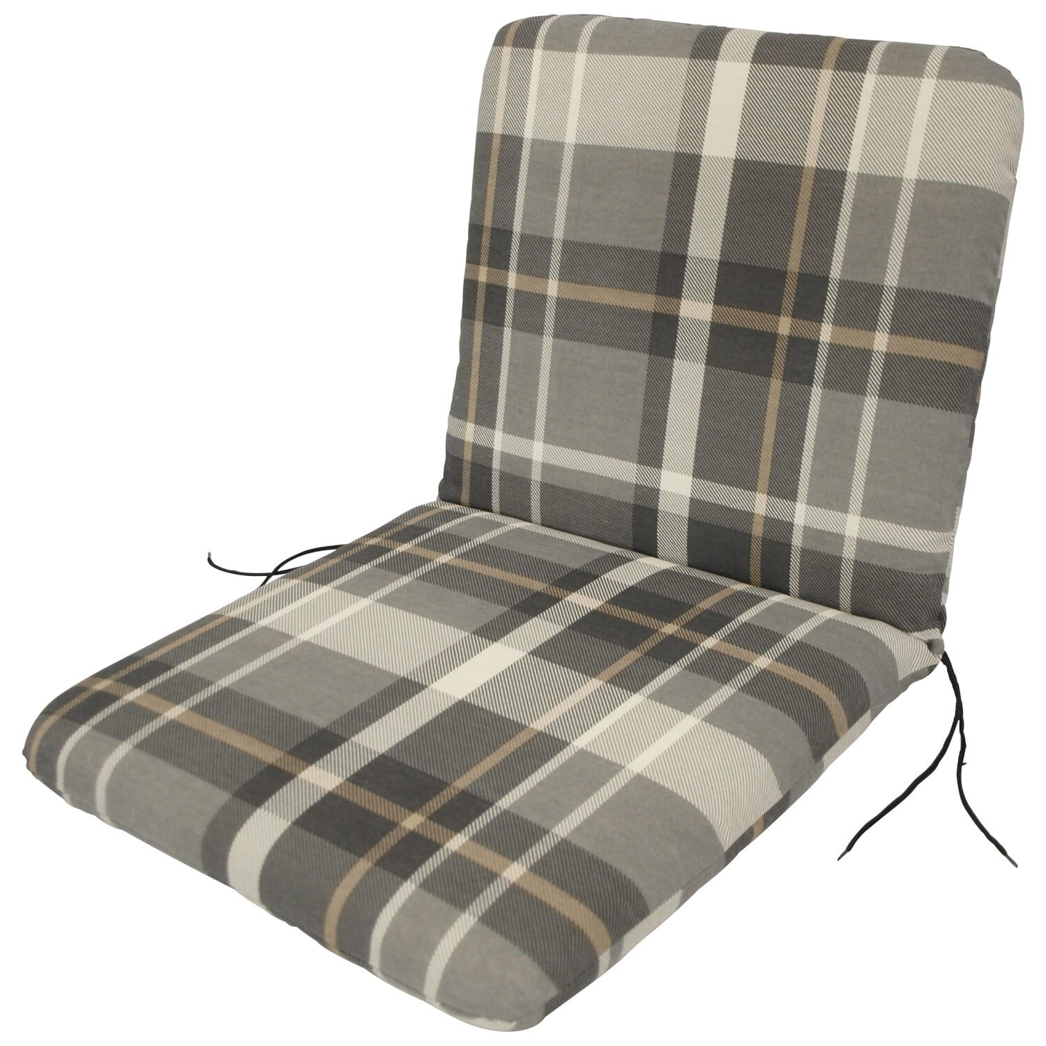 Auflage für Sessel, grau/beige kariert 1 Auflage für Sessel, grau/beige kariert