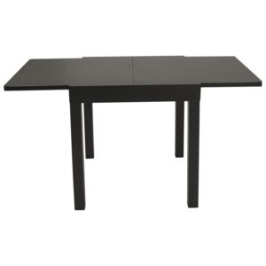 Balkon-Ausziehtisch 70/140x70cm, Tischplatte Glas in Keramikoptik dunkelgrau