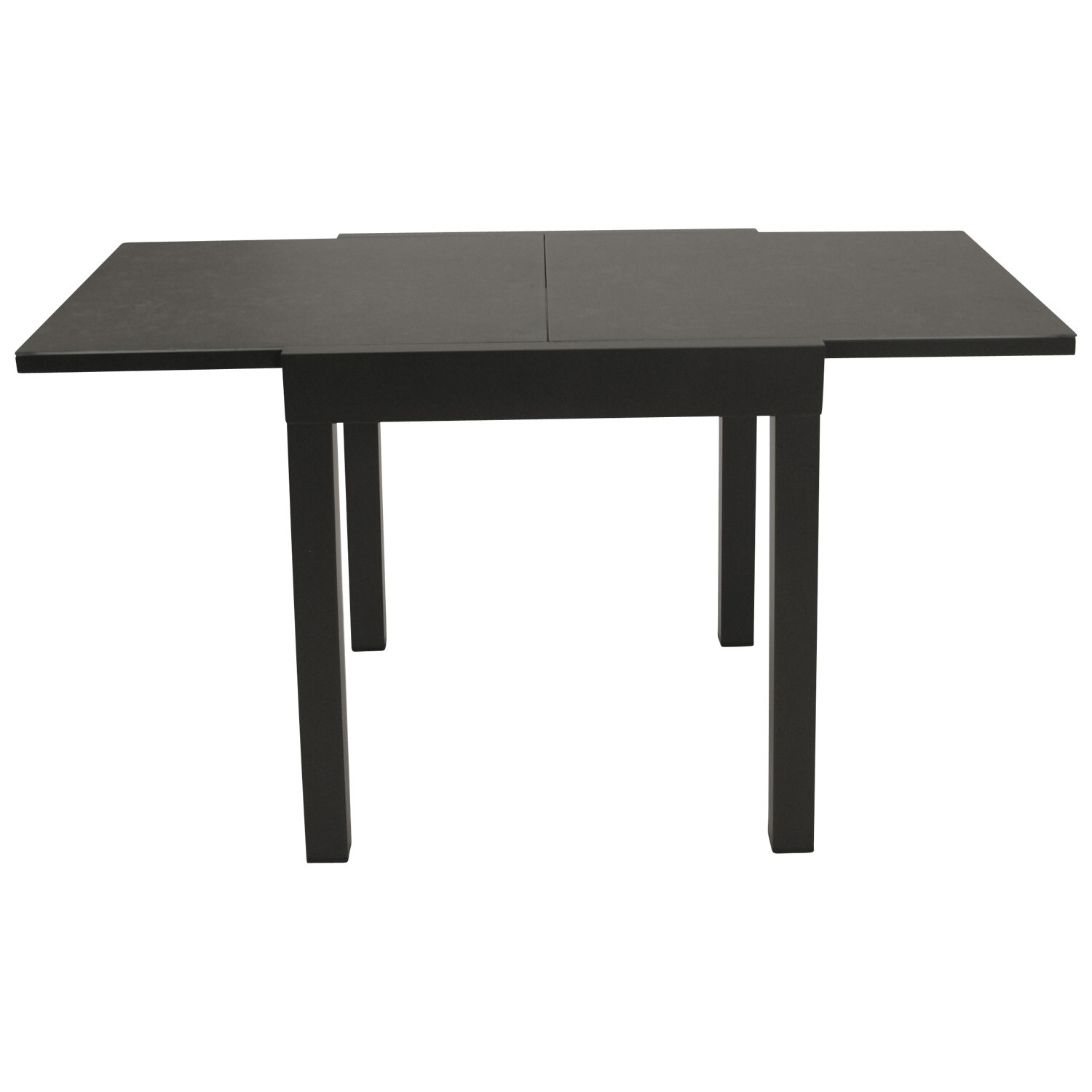 Balkon-Ausziehtisch 70/140x70cm, Tischplatte Glas in Keramikoptik dunkelgrau 1 Balkon-Ausziehtisch 70/140x70cm, Tischplatte Glas in Keramikoptik dunkelgrau